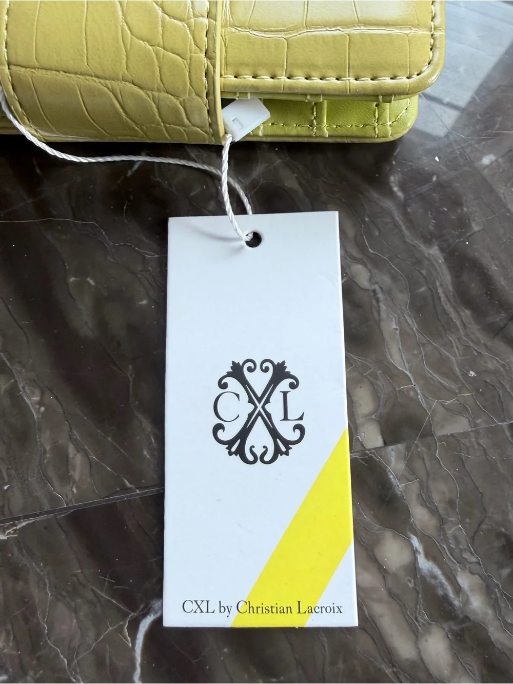 New With Tags Lime Croc-Embossed Phone Wallet Case